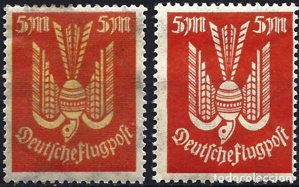 Sellos: Alemania (Imperio) 1922/23 - Mi 218 y 263 - YT Pa 11 y 15 - Paloma torcaz ( A&eacute;reo ) MNH** / MH*