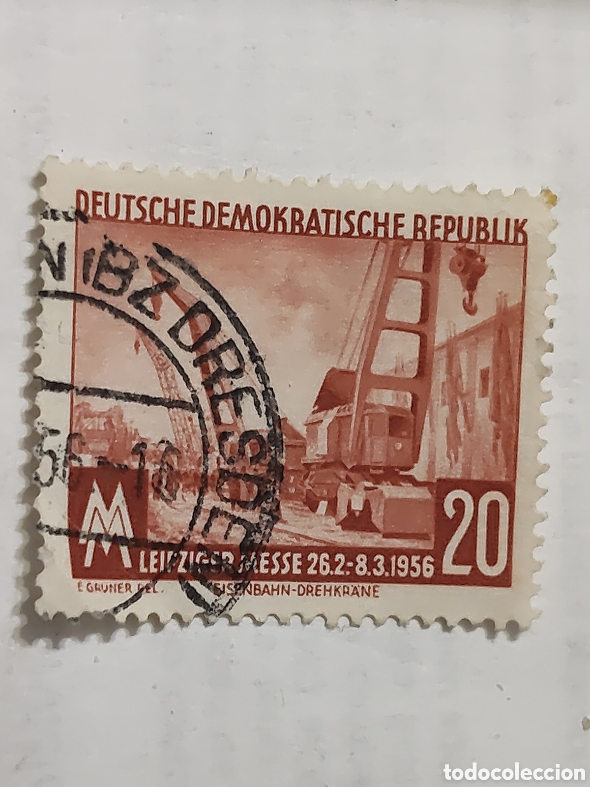 Sellos: Sello de la Republica ca Democr&aacute;tica Alemana feria de primavera de Leipzig 1956 usado