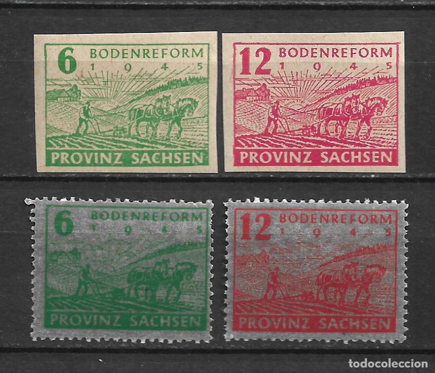 Sellos: alemania sajonia 1945 1946 serie completa ** mnh - 17/24