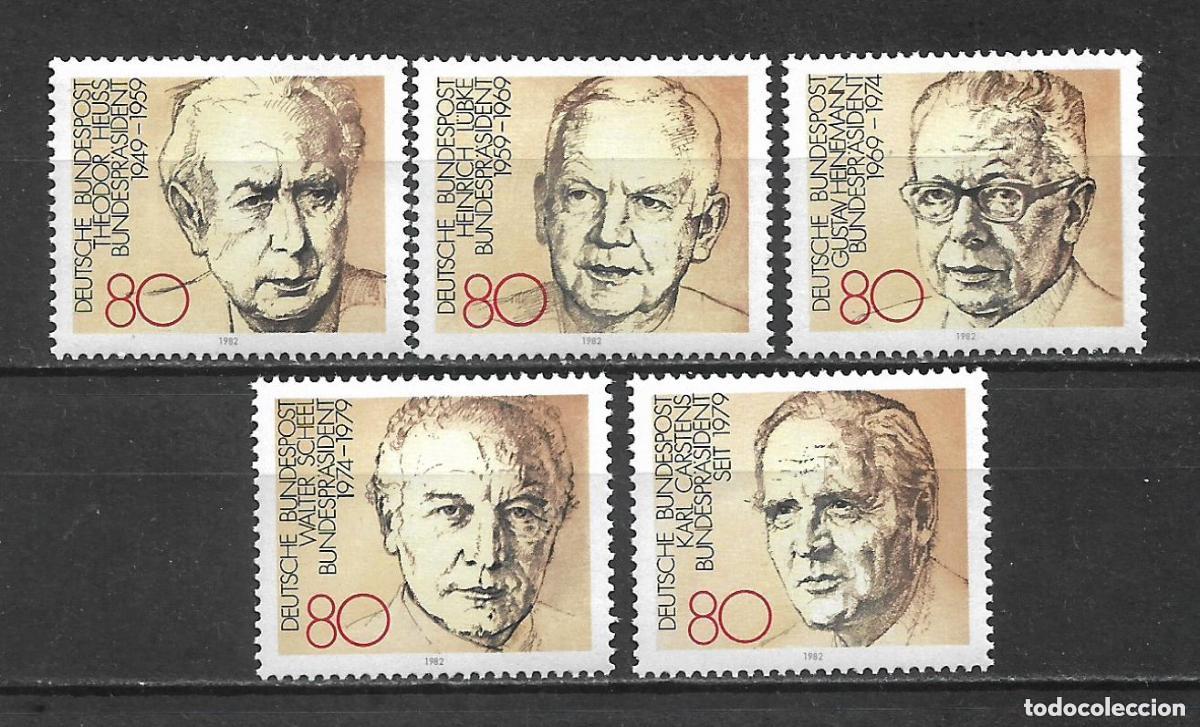 Sellos: alemania 1982 michel 1156/1160 ** mnh 5&euro; - 17/4