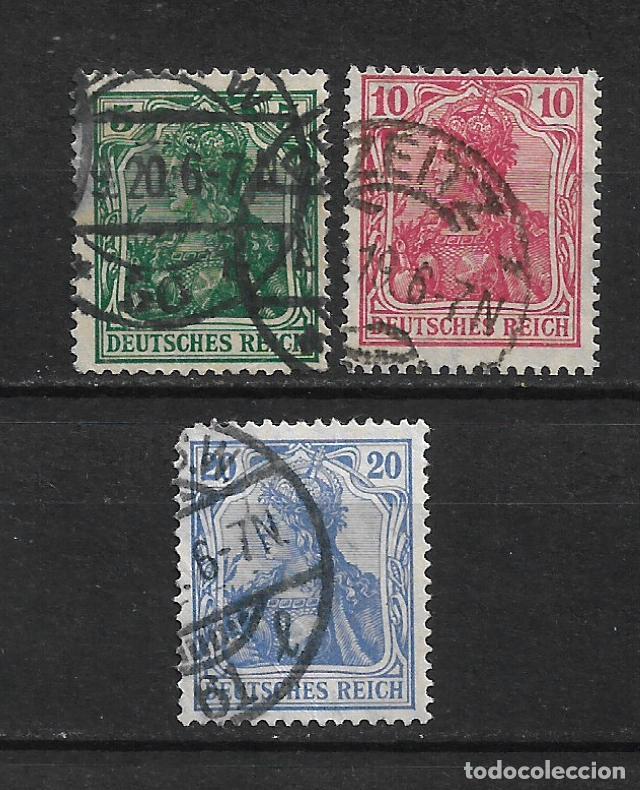 Selos: alemania reich 1915 - 3 sellos usados - 1/4
