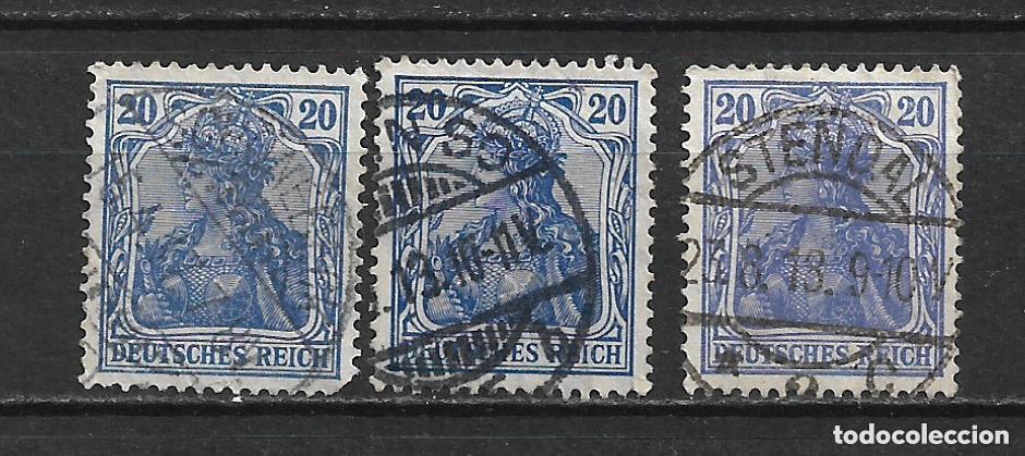Selos: alemania reich 1915 - 3 sellos usados - 1/4