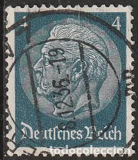 Sellos: Alemania Reich 1934 Scott 417 Sello &ordm; 85 Cumplea&ntilde;os de Von Hindenburg (1847-1934) Michel 514X Yv 485
