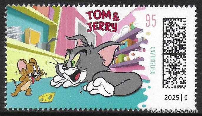 Sellos: Alemania/Germany 2025 sello MNH. Dibujos animados: Tom & Jerry