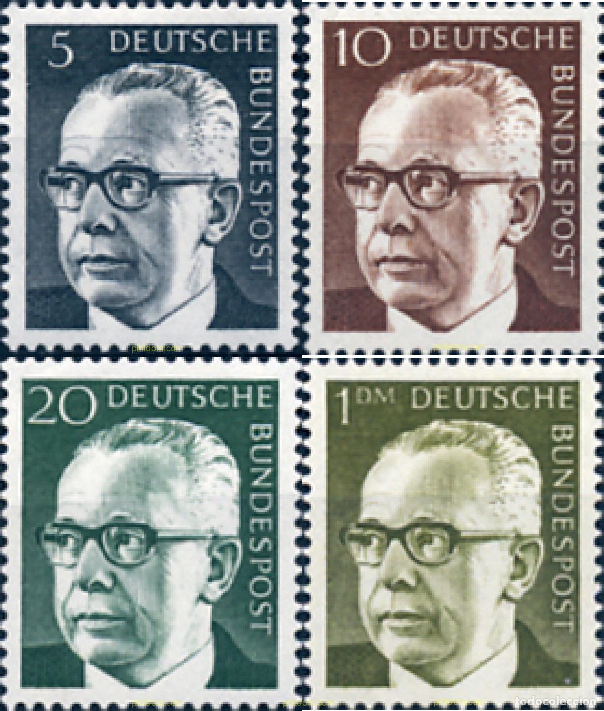 Sellos: 695885 MNH ALEMANIA FEDERAL 1970 PRESIDENTE GUSTAV HEINEMANN