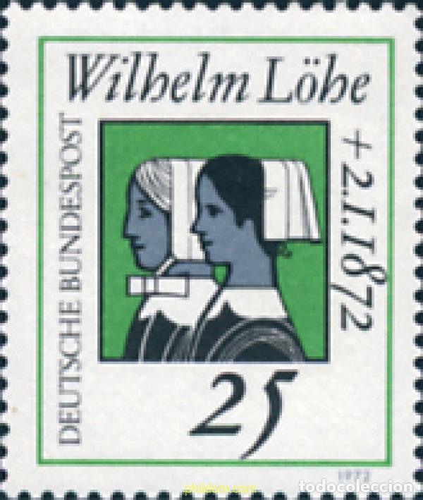 Sellos: 150184 MNH ALEMANIA FEDERAL 1972 CENTENARIO DE LA MUERTE DE WILHELM L&Ouml;HE