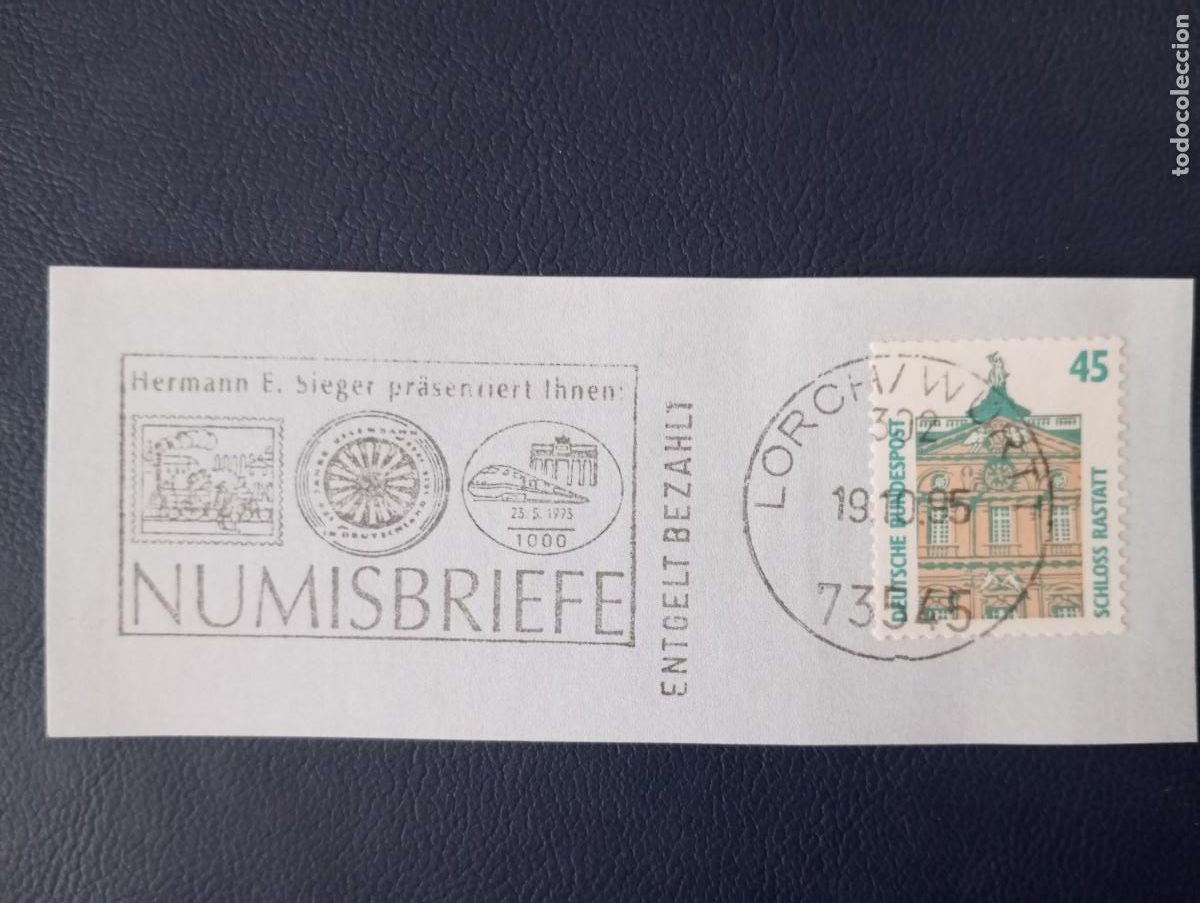 Sellos: ALEMANIA, 1995, MATASELLOS ESPECIAL HERMANN SIEGER, NUMISBRIEFE