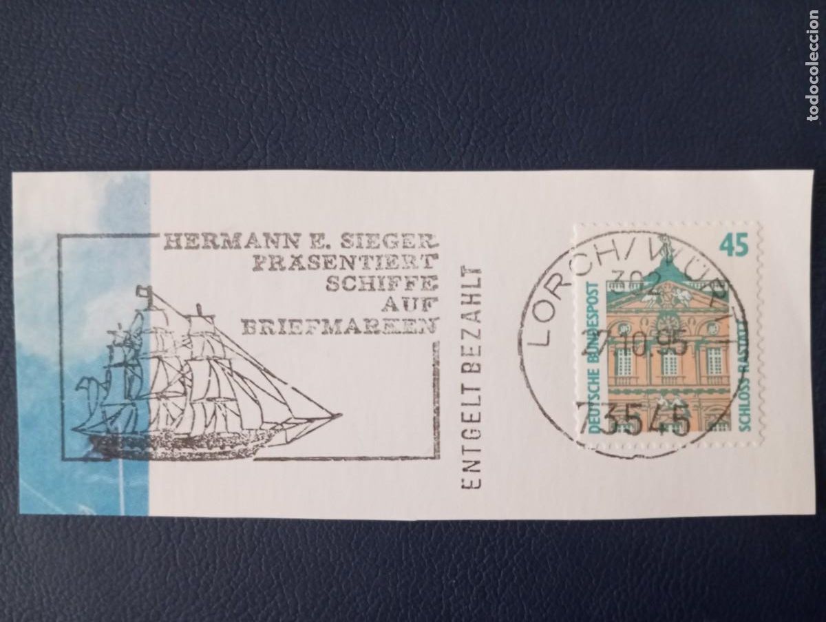 Sellos: ALEMANIA, 1995 MATASELLOS ESPECIAL HERMANN SIEGER, SCHIFFE AUD BRIEFMARKEN