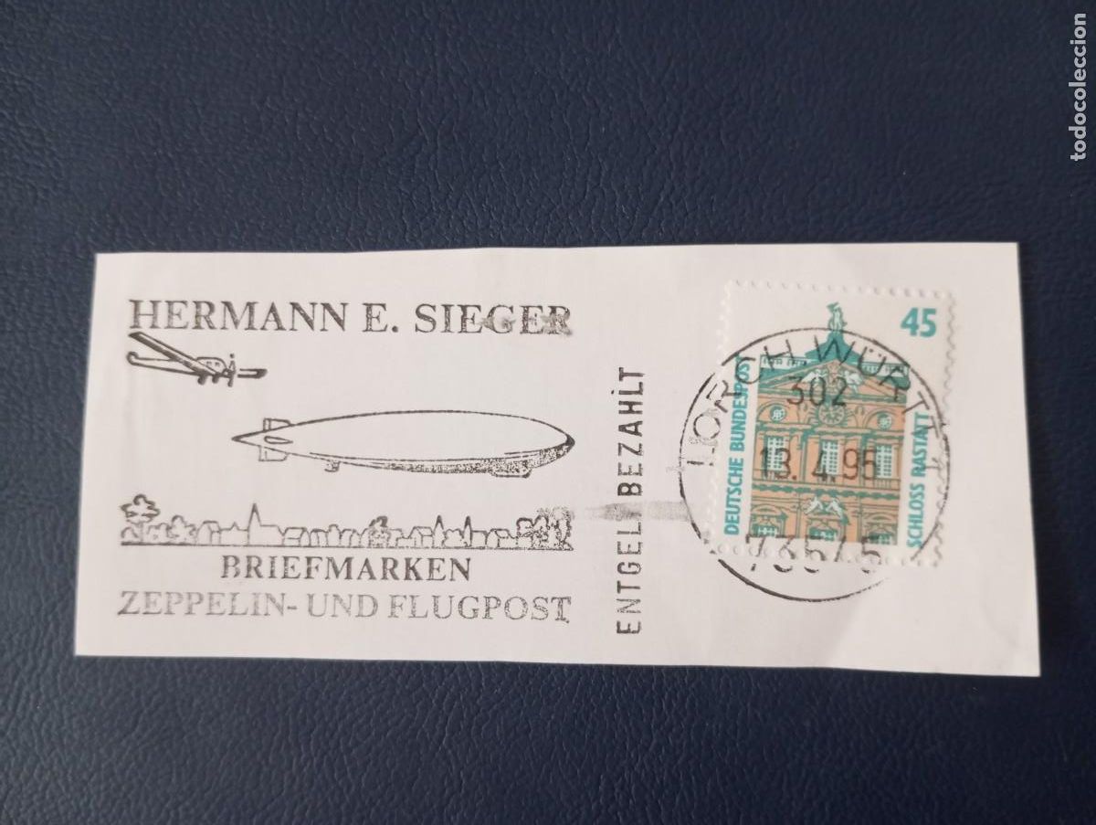 Sellos: ALEMANIA, 1995 MATASELLOS ESPECIAL HERMANN SIEGER, BRIEFMARKEN ZEPPELIN UND FLUGPOST