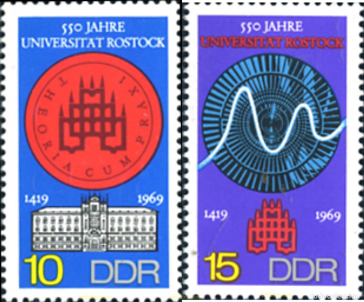 Sellos: 150681 MNH ALEMANIA DEMOCRATICA 1969 550 ANIVERSARIO DE LA UNIVERSIDAD DE ROSTOCK