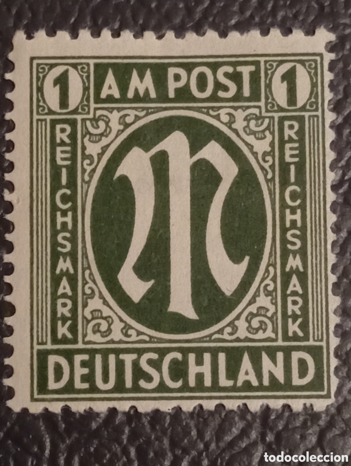 Sellos: Alemania 1945 - AM POST 1 RM (Reichsmark) - Michel Nr. 35 B - MH