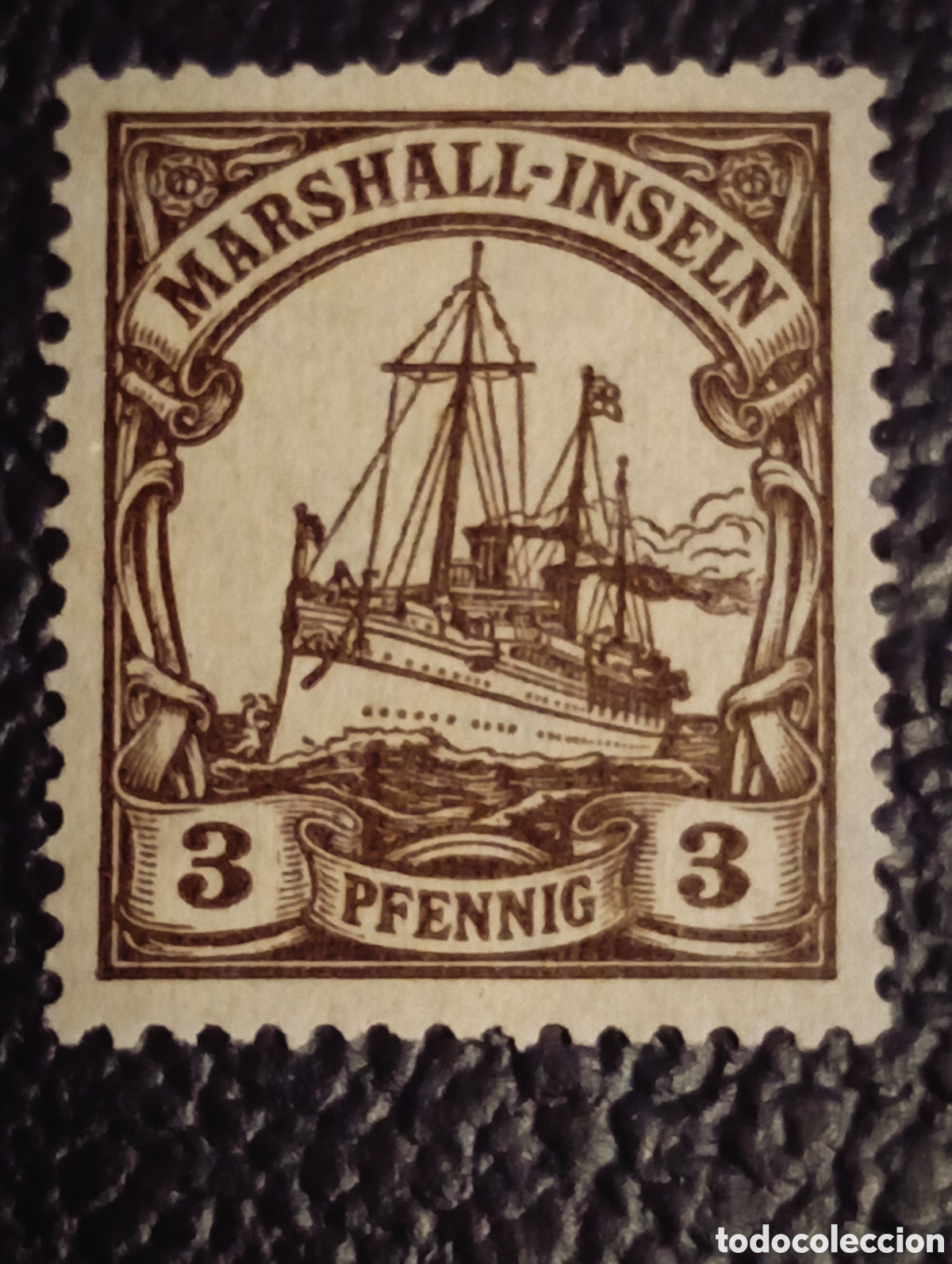 Sellos: Sello Islas Marshall 1901 - Serie Yate SMY Hohenzollern - 3 Pfennig - Cat. Michel N&ordm; 13