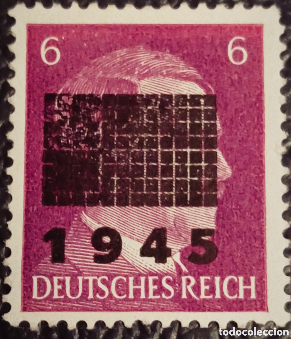 Sellos: Alemania 1945 Netzschkau-Reichenbach Mi# 5 Hitler con Sobrecarga MNH