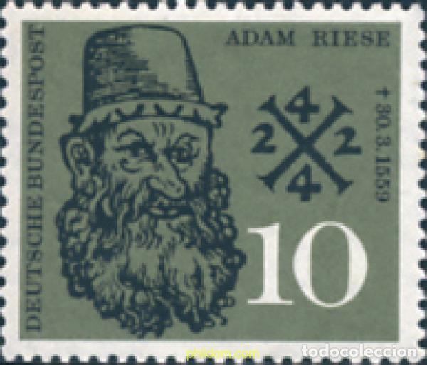 Sellos: 785450 HINGED ALEMANIA FEDERAL 1959 4 CENTENARIO DE LA MUERTE DEL MATEMATICO ADAM RIESE