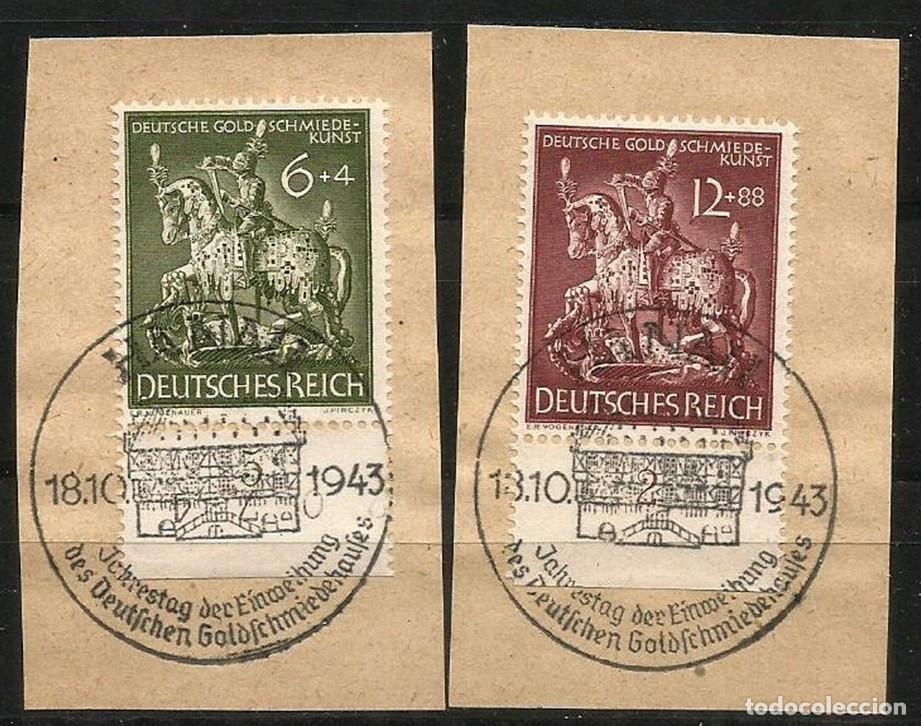 Sellos: ALEMANIA NAZI - 1943 - GRAN ALEMANIA - ORFEBRES - MATASELLOS CRUZ GAMADA - COMPLETA