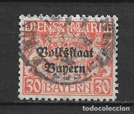 Sellos: alemania bayern dienstmarken 1919 michel 37 y usado 3.20&euro; - 2/9