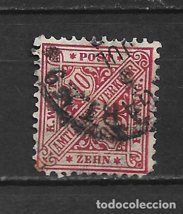 Sellos: alemania wurttemberg 1881 michel 203 usado 3.20&euro; - 2/10