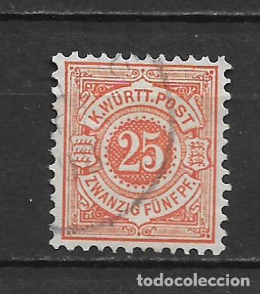 Sellos: alemania wurttemberg 1890 michel 57 usado 2&euro; - 2/11