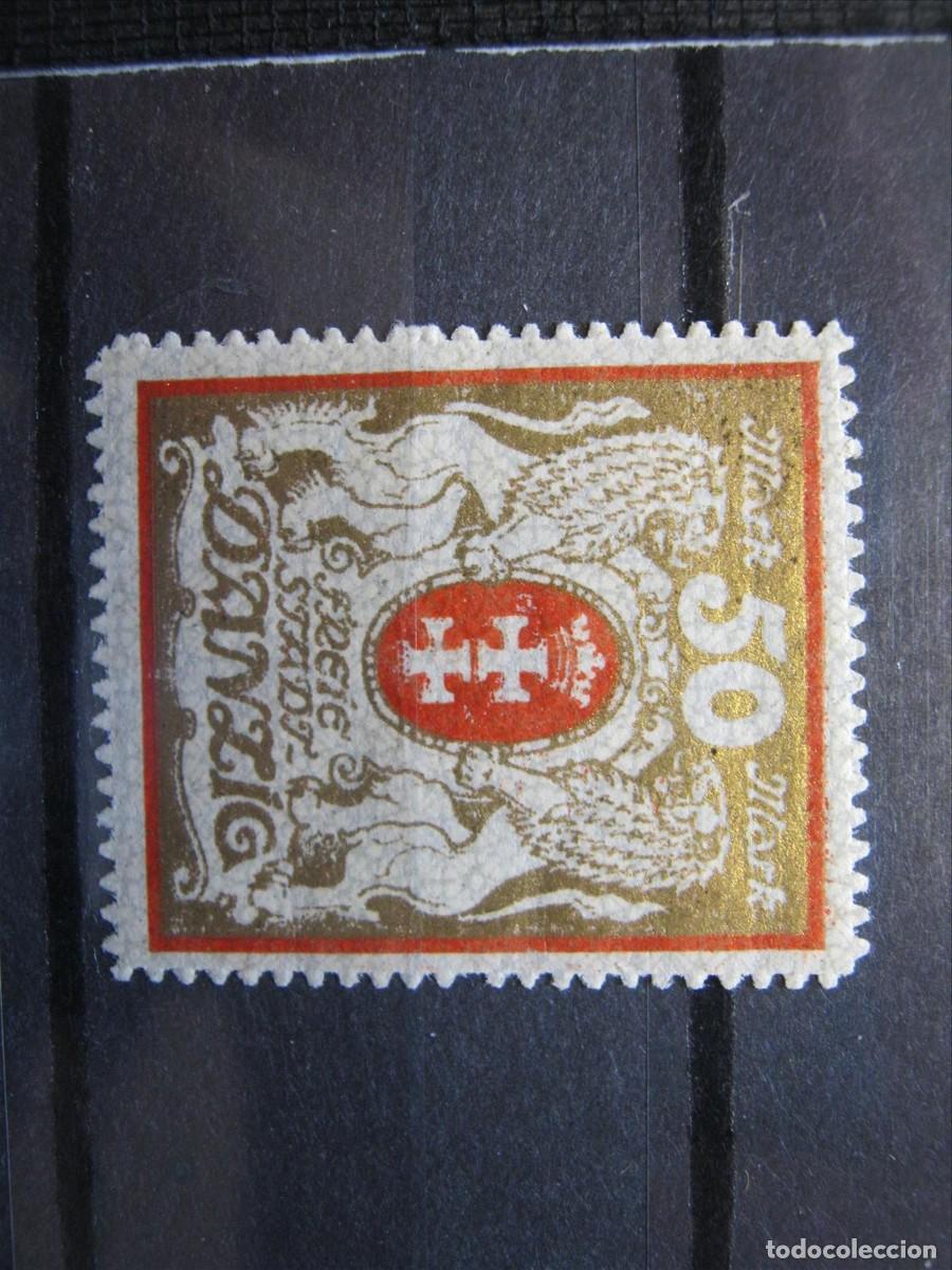 Sellos: ALEMANIA DANZIG 1921-22 YVERT 124 LH* LEVE CHARNELA LUJO.
