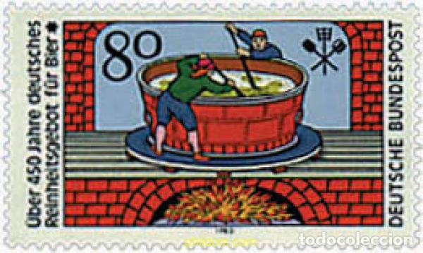 Sellos: 145546 MNH ALEMANIA FEDERAL 1983 450 ANIVERSARIO DE LA LEGISLACION SOBRE LA PUREZA DE LA CERVEZA