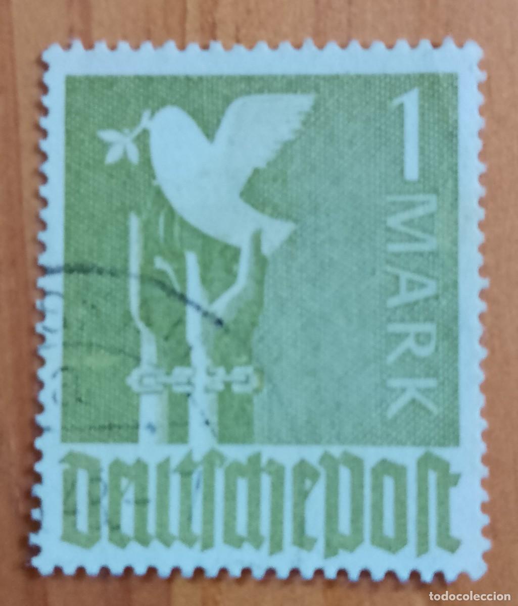 Sellos: ALEMANIA - V/F 1 MARK - A&Ntilde;O 1947 - PALOMA DE LA PAZ, OCUPACI&Oacute;N CONJUNTA ALIADA, YV 49
