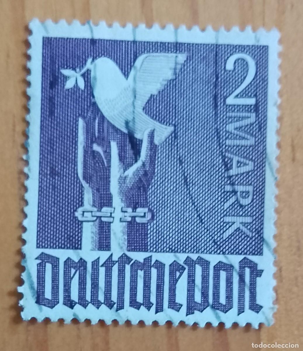 Sellos: ALEMANIA - V/F 2 MARK - A&Ntilde;O 1947 - PALOMA DE LA PAZ, OCUPACI&Oacute;N CONJUNTA ALIADA