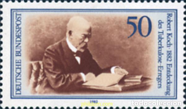 Sellos: 150282 MNH ALEMANIA FEDERAL 1982 CENTENARIO DEL DESCUBRIMIENTO DEL BACILO DE LA TUBERCULOSIS POR RO
