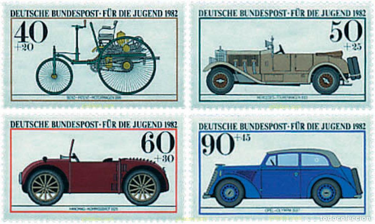 Sellos: 44280 MNH ALEMANIA FEDERAL 1982 AUTOMOVILES HISTORICOS DEL MUSEO DE MUNICH