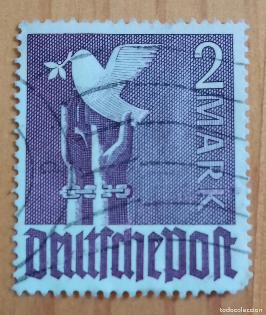 Sellos: ALEMANIA - V/F 2 MARK - A&Ntilde;O 1947 - PALOMA DE LA PAZ, OCUPACI&Oacute;N CONJUNTA ALIADA