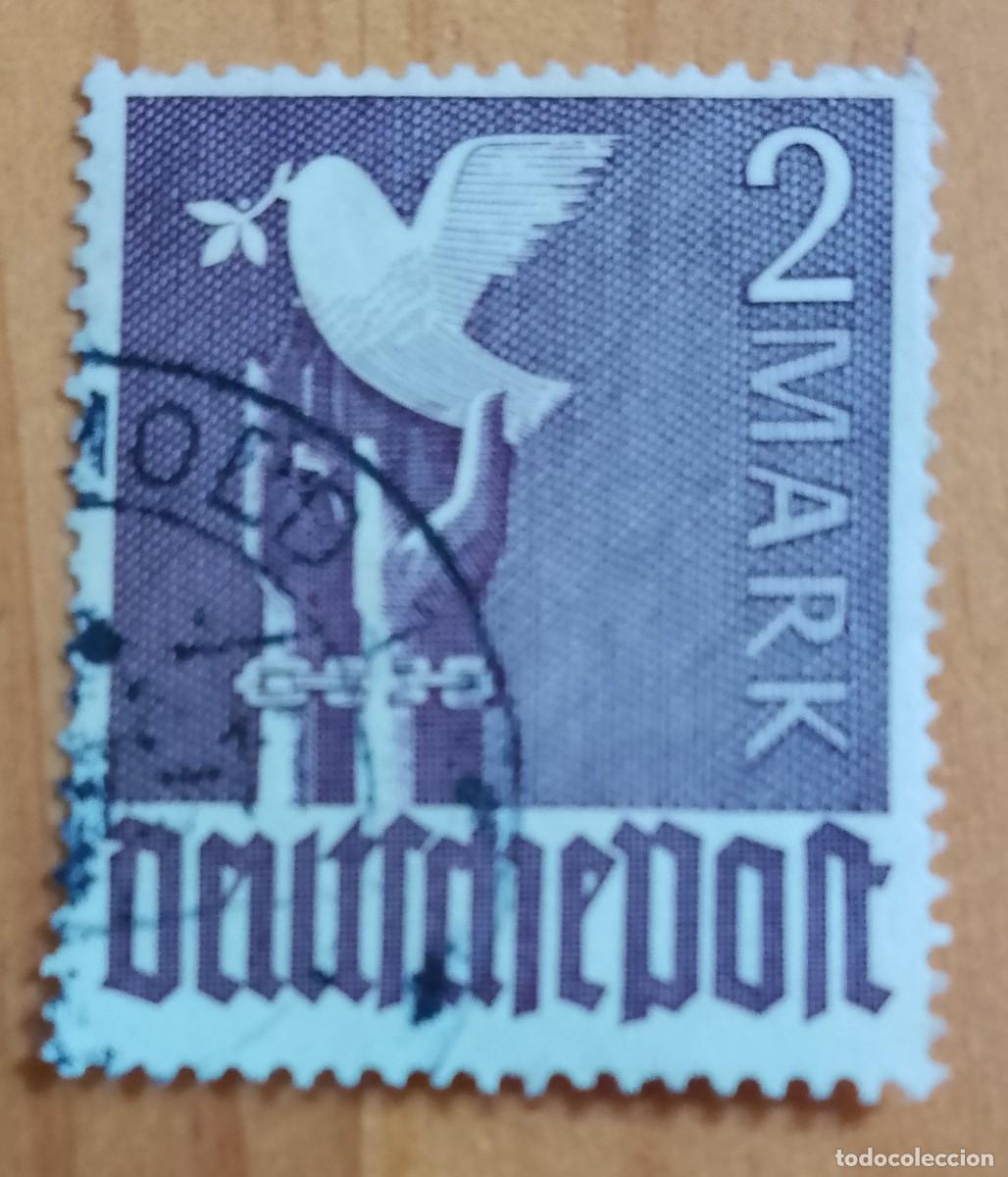 Sellos: ALEMANIA - V/F 2 MARK - A&Ntilde;O 1947 - PALOMA DE LA PAZ, OCUPACI&Oacute;N CONJUNTA ALIADA