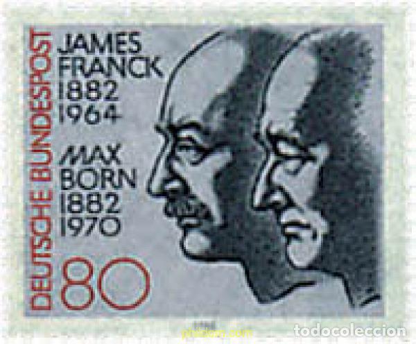 Sellos: 145496 MNH ALEMANIA FEDERAL 1982 CENTENARIO DEL NACIMIENTO DE LOS FISICOS JAMES FRANCK Y MAX BORN
