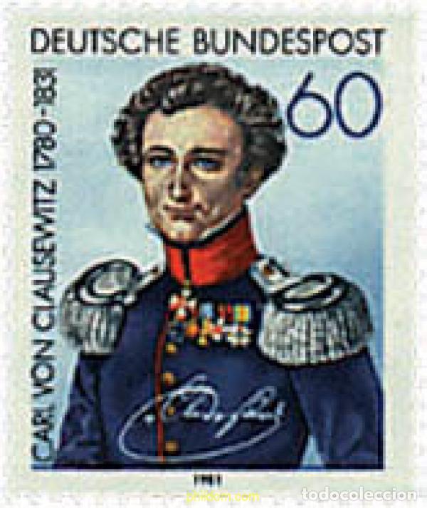 Sellos: 145464 MNH ALEMANIA FEDERAL 1981 150 ANIVERSARIO DE LA MUERTE DEL GENERAL CARL VON CLAUSEWITZ