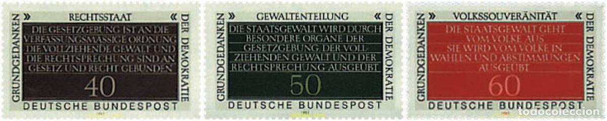 Sellos: 145460 MNH ALEMANIA FEDERAL 1981 PRINCIPIOS DE LA DEMOCRACIA. TEXTOS DE LA CONSTITUCION