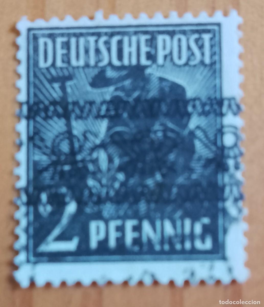 Sellos: ALEMANIA - V/F 2 PFENNIG - A&Ntilde;O 1947 - OFICIOS, TRABAJADOR, CAMPESINO, LABRADOR