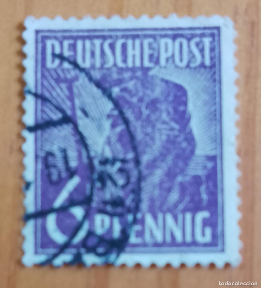 Sellos: ALEMANIA - V/F 6 PFENNIG - A&Ntilde;O 1947 - TRABAJADOR, OFICIOS, CAMPESINO, LABRADOR