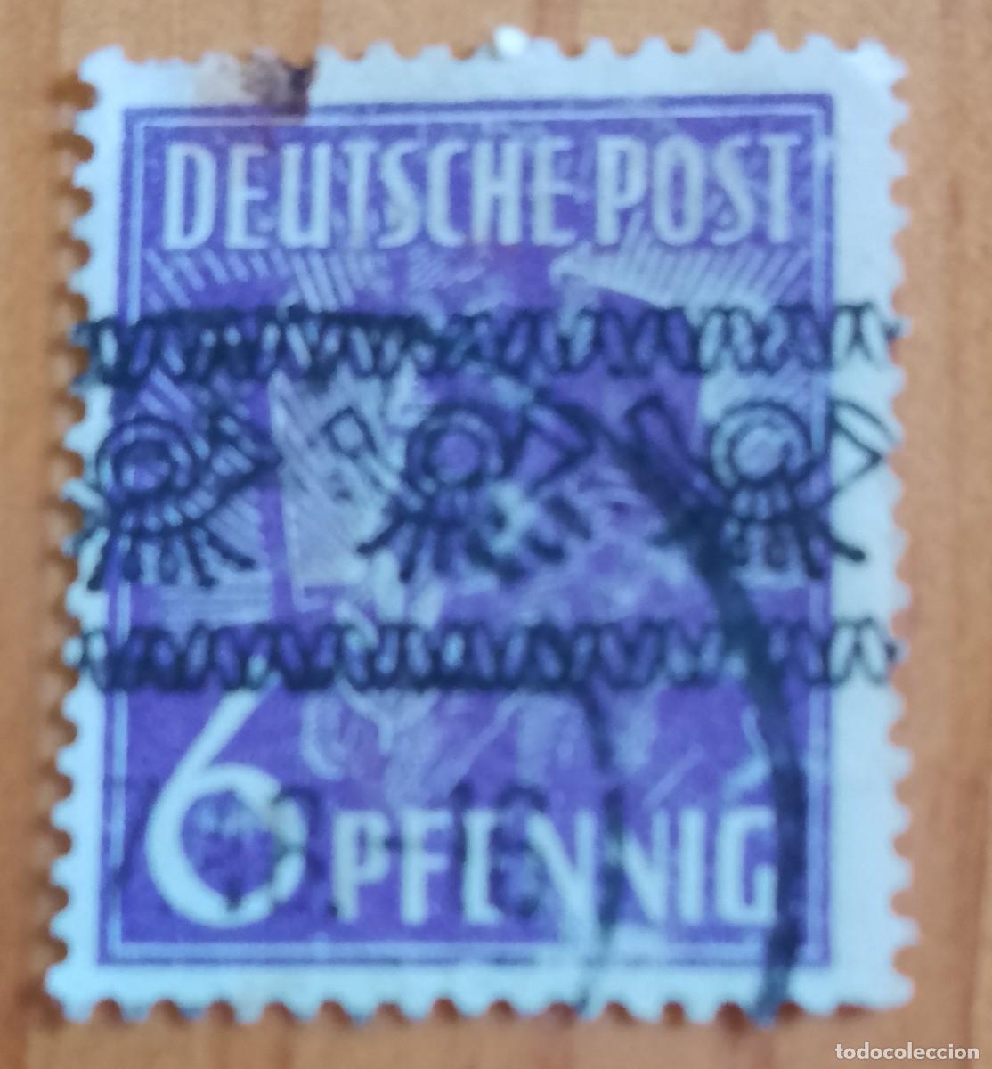 Sellos: ALEMANIA - V/F 6 PFENNIG - A&Ntilde;O 1947 - TRABAJADOR, OFICIOS, CAMPESINO, LABRADOR