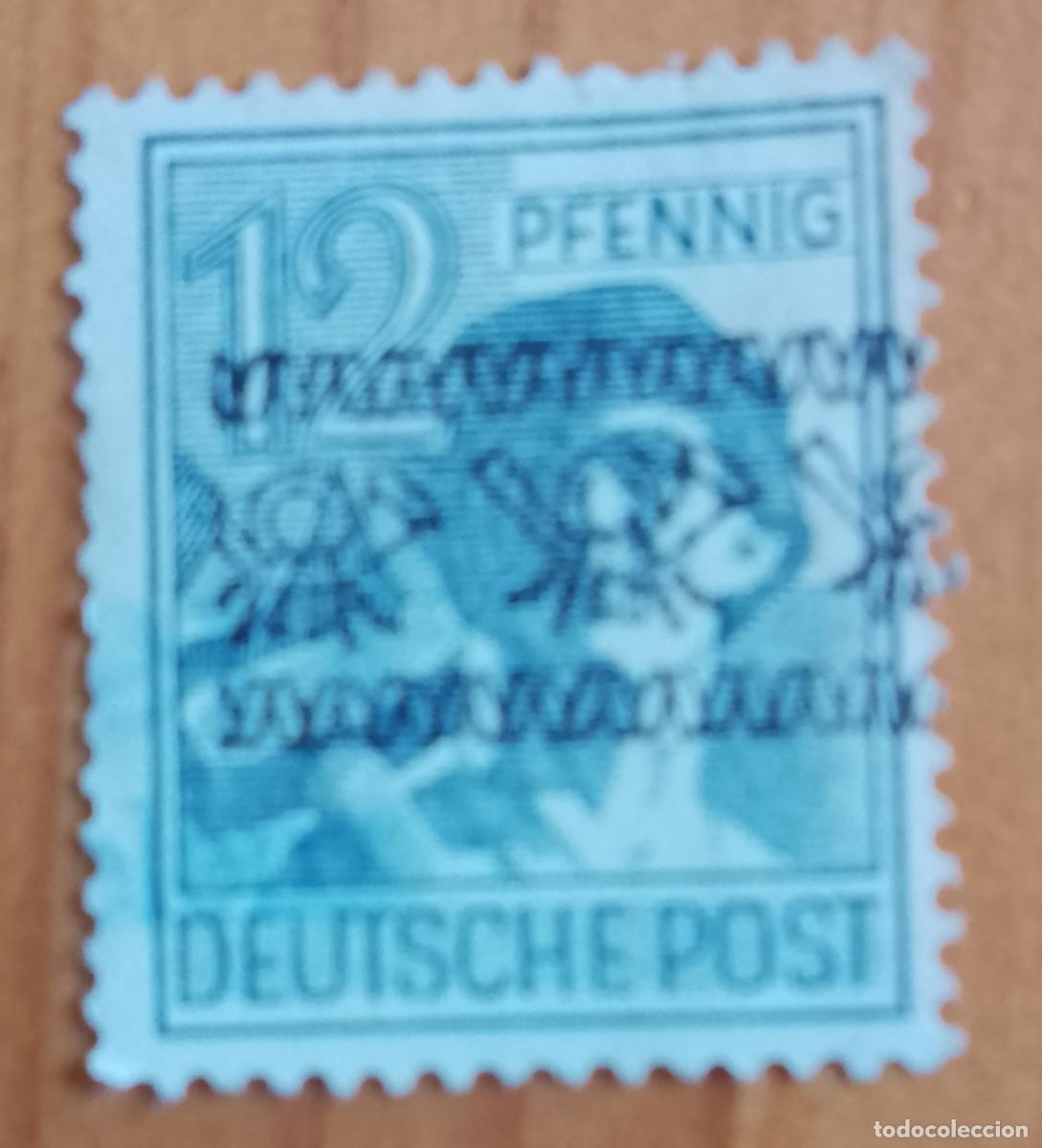 Sellos: ALEMANIA - V/F 12 PFENNIG - OFICIOS, CAMPESINO, TRABAJADOR, MINERO. OPERARIO.