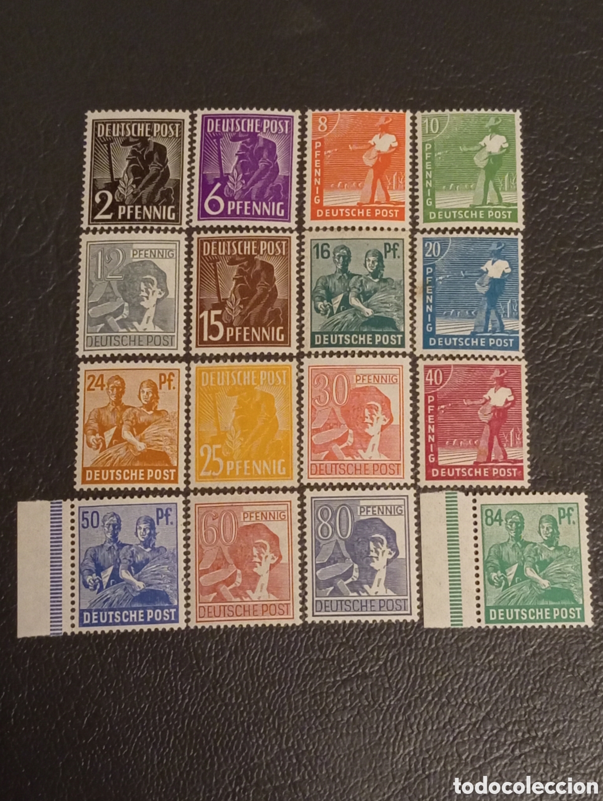 Sellos: 1948 Alemania Bizona - Serie Definitiva &rdquo;Obreros&rdquo; Completa (MiNr. 36-51) MNH
