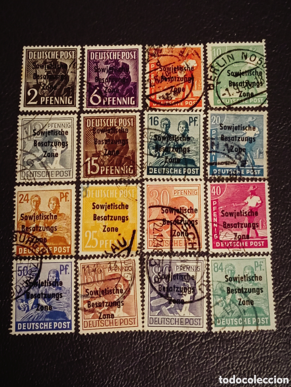 Sellos: 1948 Alemania Ocupaci&oacute;n Sovi&eacute;tica - Serie Completa (16) - Michel 182-197