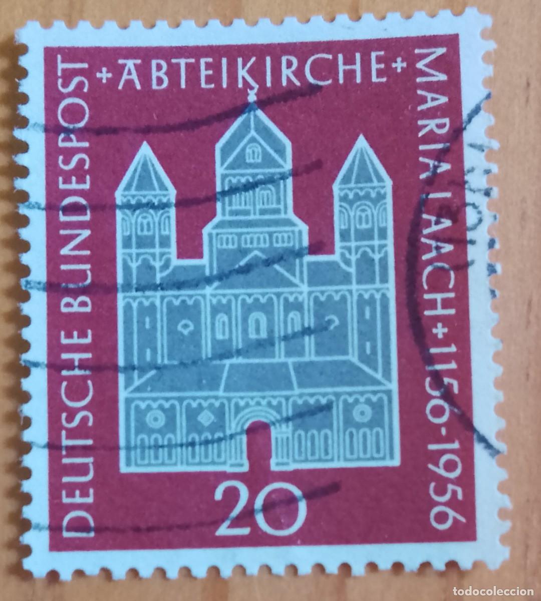Sellos: ALEMANIA - V/F 20 - ABADIA DE SANTA MARIA LAACH, 1156,1956