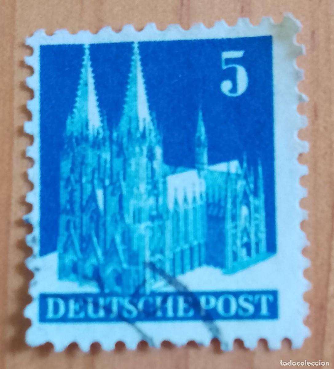 Sellos: ALEMANIA - V/F 5 - A&Ntilde;O 1954 - CATEDRAL COLONIA - ZONA ANGLOAMERICANA DE OCUPACI&Oacute;N