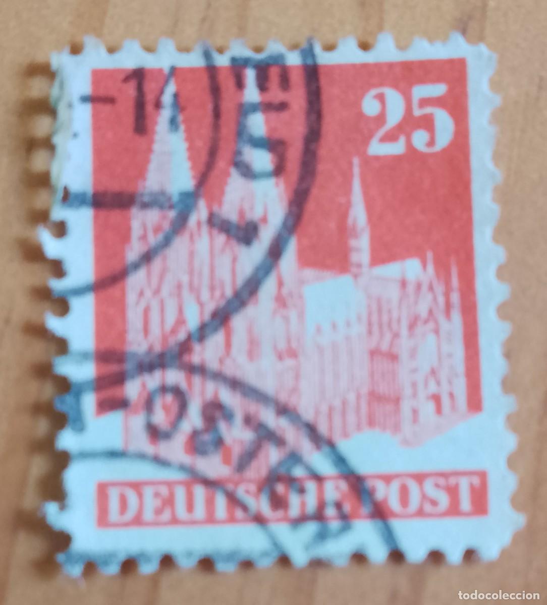Sellos: ALEMANIA - V/F 25 - A&Ntilde;O 1949 - CATEDRAL COLONIA - ZONA ANGLOAMERICANA DE OCUPACI&Oacute;N