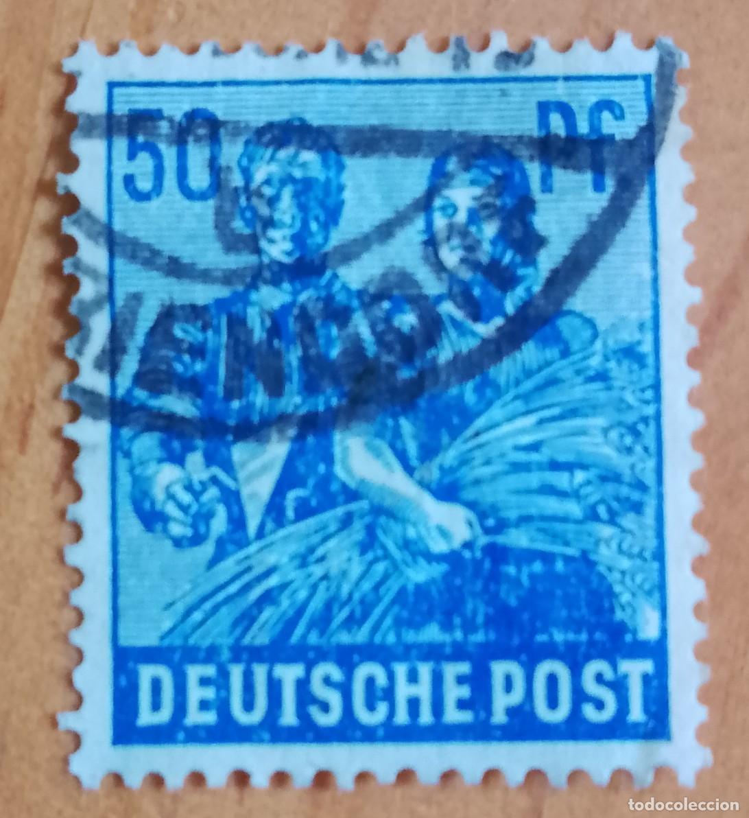 Sellos: ALEMANIA - V/F 50 PF. - A&Ntilde;O 1949 - OFICIOS, PROFESIONES: ALBA&Ntilde;IL Y CAMPESINA