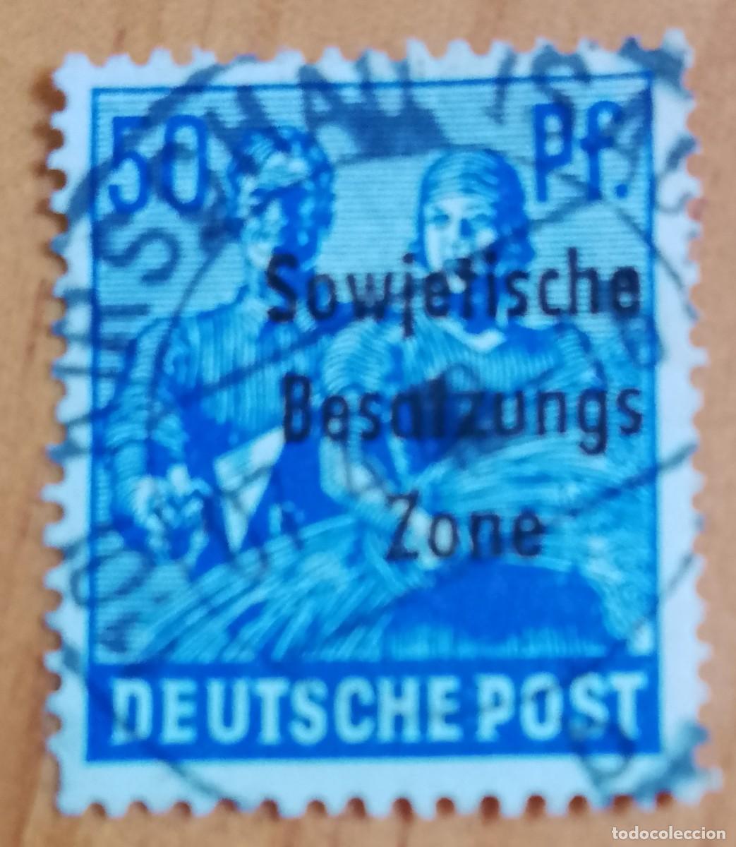 Sellos: ALEMANIA - V/F 50 PF. - A&Ntilde;O 1949 - OFICIOS: ALBA&Ntilde;IL Y CAMPESINA - ZONA OCUPACI&Oacute;N SOVI&Eacute;TICA
