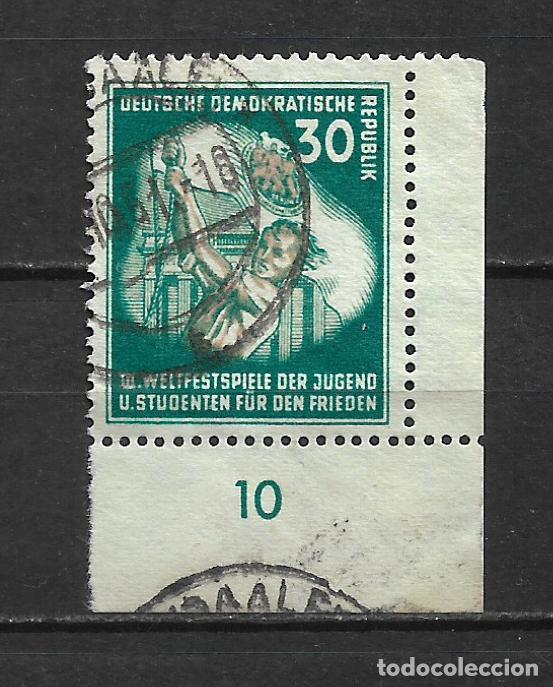 Sellos: alemania ddr 1951 michel 291 DV usado esquina de hoja 75&euro; - 18/5