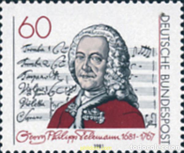 Sellos: 150275 MNH ALEMANIA FEDERAL 1981 300 ANIVERSARIO DEL NACIMIENTO DE GEORG PHILIPP TELEMANN