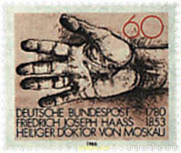 Sellos: 145432 MNH ALEMANIA FEDERAL 1980 BICENTENARIO DEL NACIMIENTO DEL DR. FRIEDRICH JOSEPH HAASS