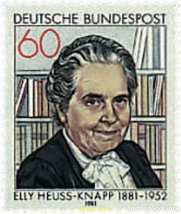 Sellos: 145442 MNH ALEMANIA FEDERAL 1981 CENTENARIO DEL NACIMIENTO DE ELLY HEUSS-KNAPP