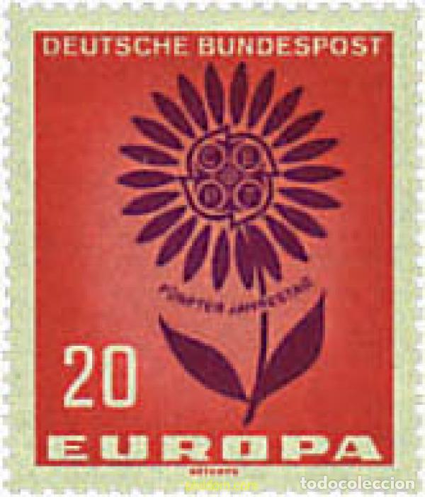 Sellos: 695415 MNH ALEMANIA FEDERAL 1964 EUROPA CEPT. MARGARITA CON 22 PETALOS