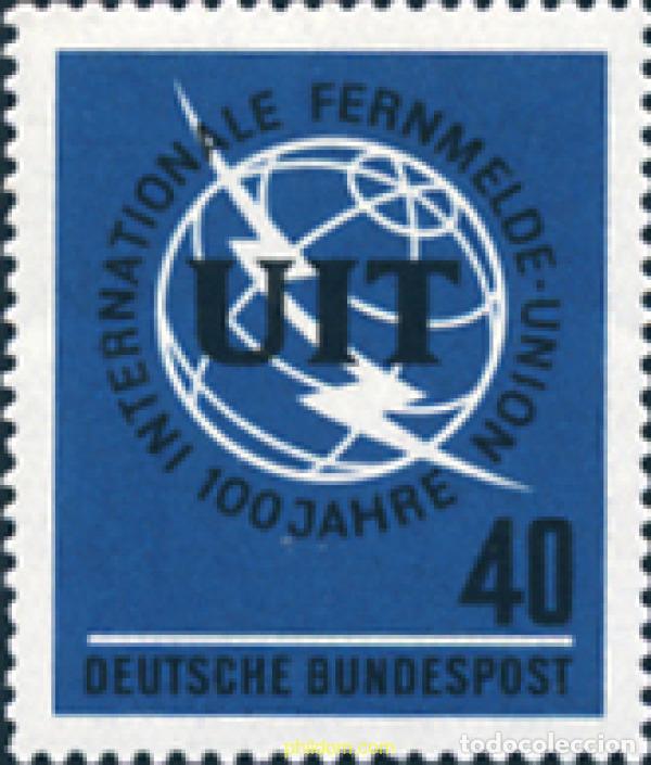 Sellos: 150107 MNH ALEMANIA FEDERAL 1965 CENTENARIO DE LA UNION INTERNACIONAL DE TELECOMUNICACIONES